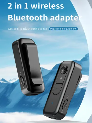 2 In 1 Wireless Audio Adapter Bluetooth 5.3 Receiver Transmitter 3.5mm AUX Lossless Sound MIC For Car Speaker TV PC Headphone