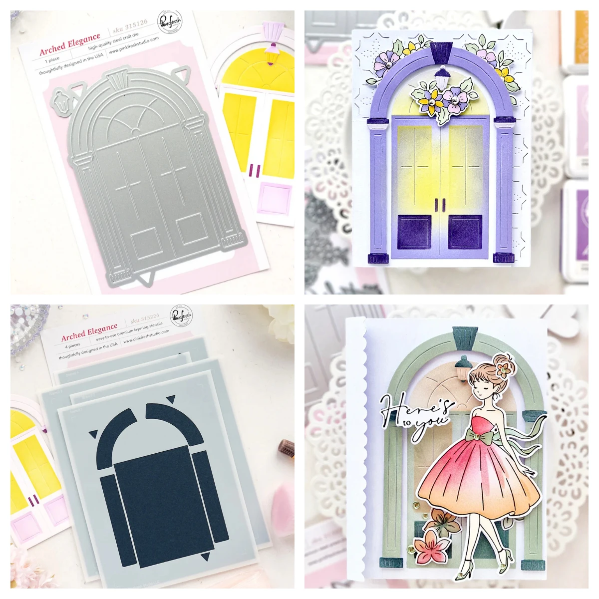 Pink Fresh Arched Elegance Couture Grace Elegant Essence for Joy Sentiment Stamps Dies and Stencils DIY Florals Diary 2026 March
Pink Fresh Arched Elegance Couture Grace Elegant Essence for Joy Sentiment Stamps Dies and Stencils DIY Florals Diary 2026 March