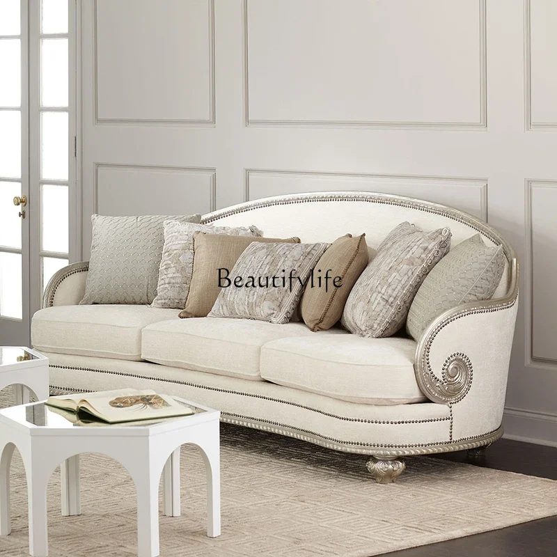 yj19 European American arc shape solid wood carving flower double three people silver gray old fabric
yj19 European American arc shape solid wood carving flower double three people silver gray old fabric