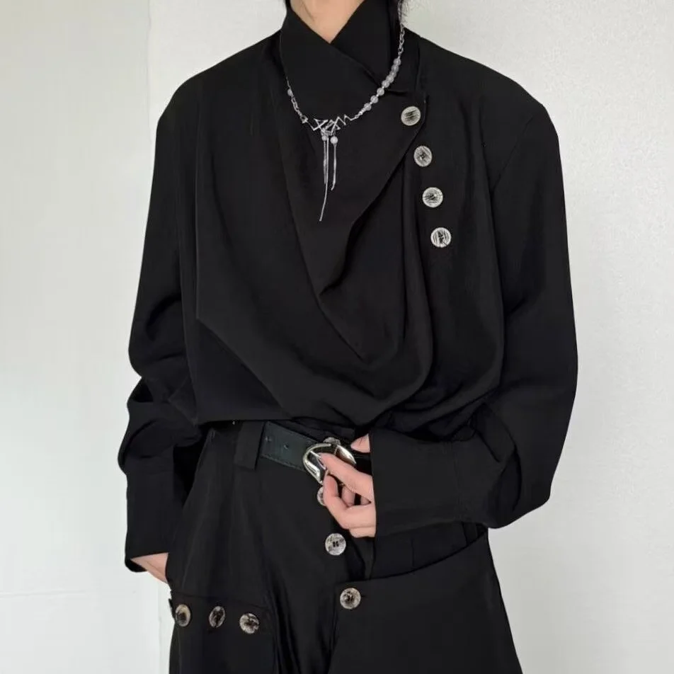 Повседневная мужская рубашка свободного покроя с воротником-стойкой, асимметричный дизайн, винтажная удобная летняя повседневная рубашка, мужская модель
Повседневная мужская рубашка свободного покроя с воротником-стойкой, асимметричный дизайн, винтажная удобная летняя повседневная рубашка, мужская модель