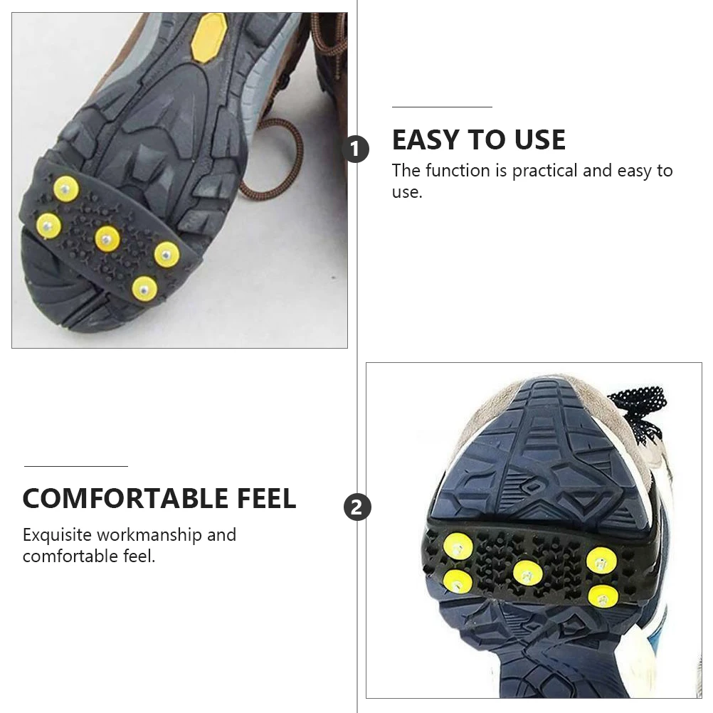 2 Pairs 5 Stud Non Slip Shoe Covers Spiked Climbing Anti Slip Spikes Black Lightweight Comfortable Hard Nails Flexible Silicone
2 Pairs 5 Stud Non Slip Shoe Covers Spiked Climbing Anti Slip Spikes Black Lightweight Comfortable Hard Nails Flexible Silicone