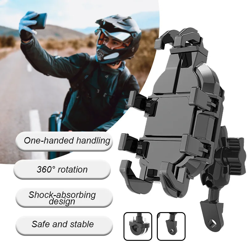 Motorcycle Phone Holder with Shock Absorber Bicycle Handlebar Rearview Mirror Smartphone Navigation Bracket Riding Shockproof
Motorcycle Phone Holder with Shock Absorber Bicycle Handlebar Rearview Mirror Smartphone Navigation Bracket Riding Shockproof