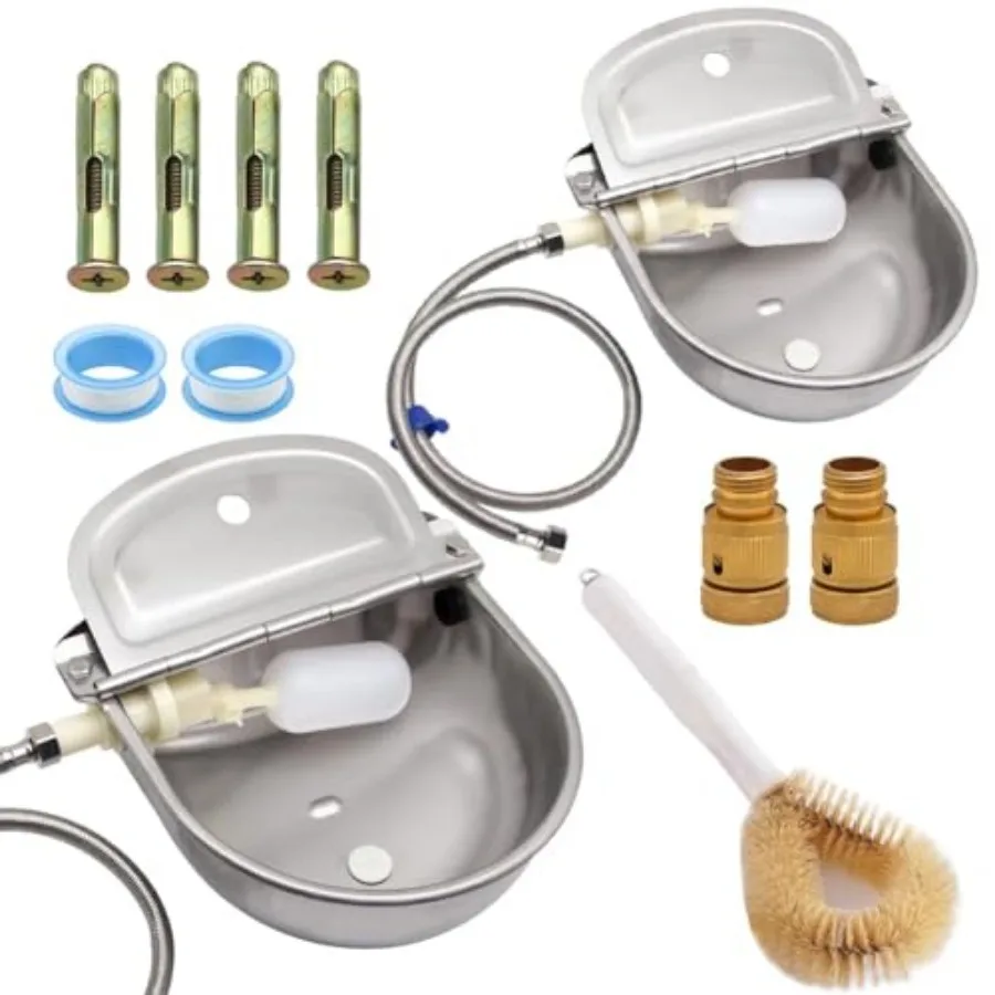 Automatic Animal Drinking Water Bowl with Float Valve and Drainage Hole 304 Stainless Steel Livestock Dispenser Waterer Kits In
Automatic Animal Drinking Water Bowl with Float Valve and Drainage Hole 304 Stainless Steel Livestock Dispenser Waterer Kits In