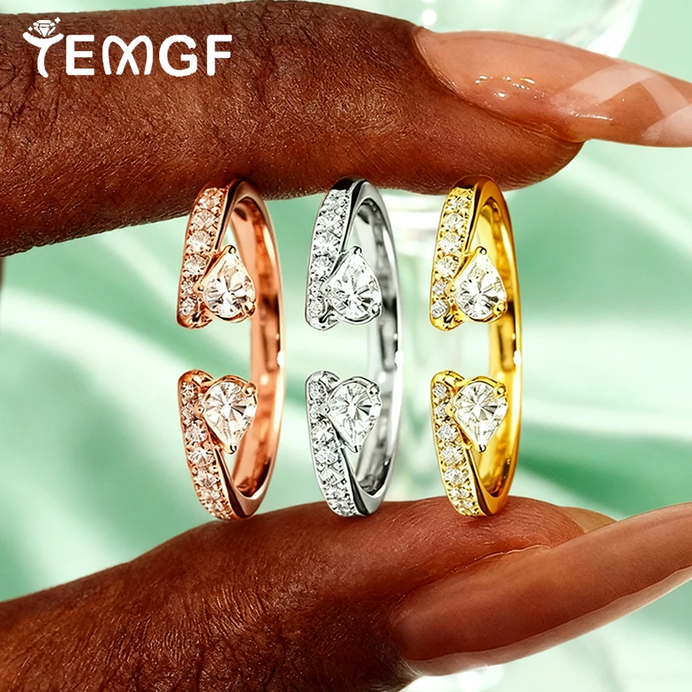 TEMGF Double Pear Cut Moissanite Rings for Women Adjustable Open Ring Female Party Wedding S925 Sterling Silver Jewelry Gifts
TEMGF Double Pear Cut Moissanite Rings for Women Adjustable Open Ring Female Party Wedding S925 Sterling Silver Jewelry Gifts