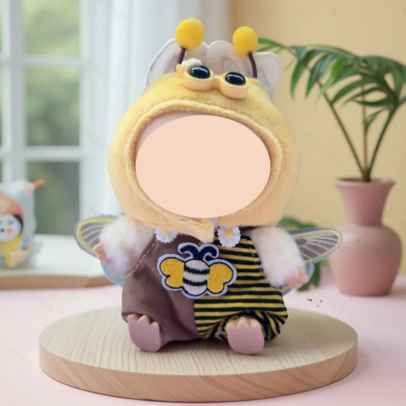 17cm doll overalls strap one-piece clothes, little bee cartoon cute doll clothing accessories
17cm doll overalls strap one-piece clothes, little bee cartoon cute doll clothing accessories