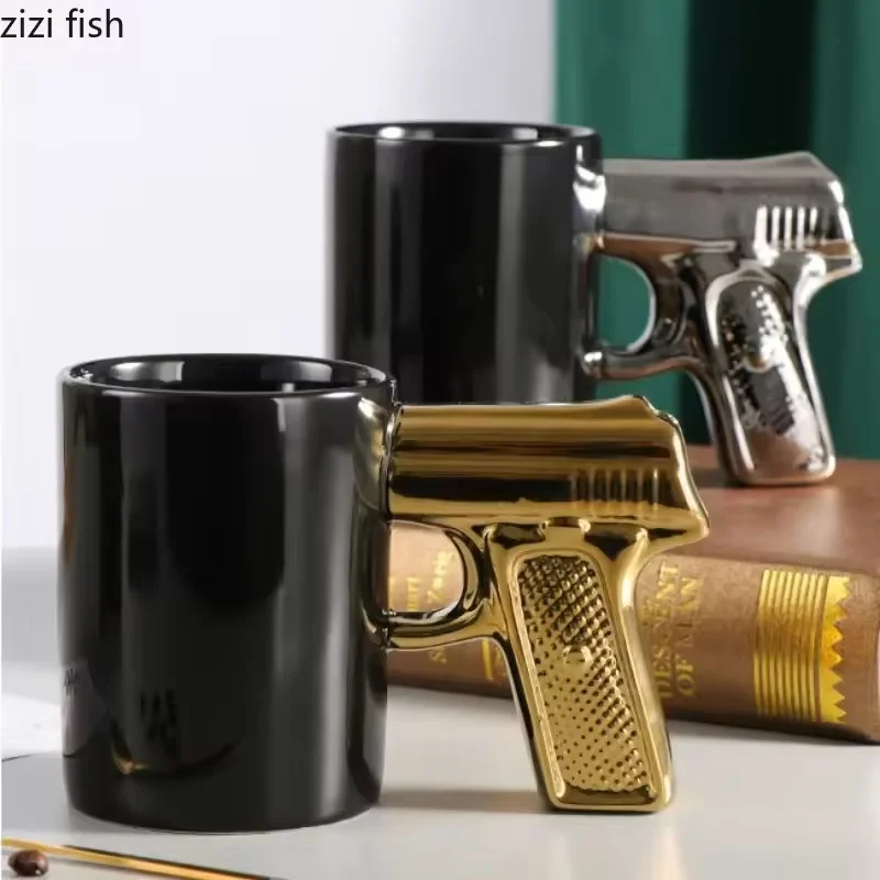 Creative Pistol Ceramic Mug Personality Handle Coffee Milk Cup Juice Tea Cup Afternoon Tea Couple Breakfast Household Mug
Creative Pistol Ceramic Mug Personality Handle Coffee Milk Cup Juice Tea Cup Afternoon Tea Couple Breakfast Household Mug