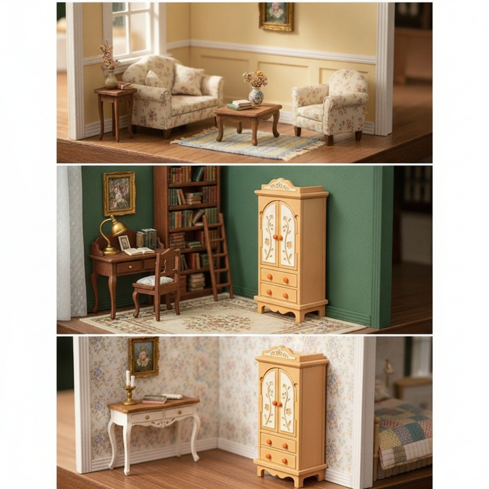 Dollhouse Cabinet with Drawers Wood-Toned Dollhouse Wardrobe Mini Cabinet with Drawers Carved Miniature Furniture Elegant
Dollhouse Cabinet with Drawers Wood-Toned Dollhouse Wardrobe Mini Cabinet with Drawers Carved Miniature Furniture Elegant