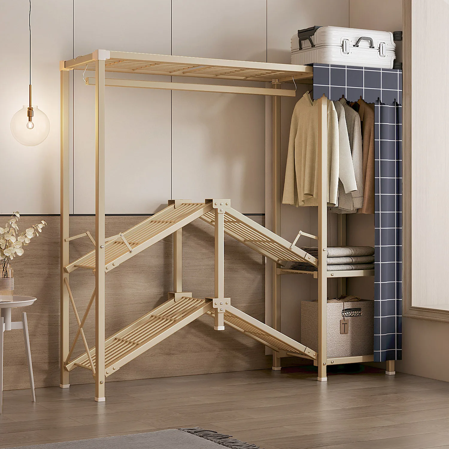 Installation-free wardrobe household bedroom folding simple cloth wardrobe rental room storage cabinet strong
Installation-free wardrobe household bedroom folding simple cloth wardrobe rental room storage cabinet strong