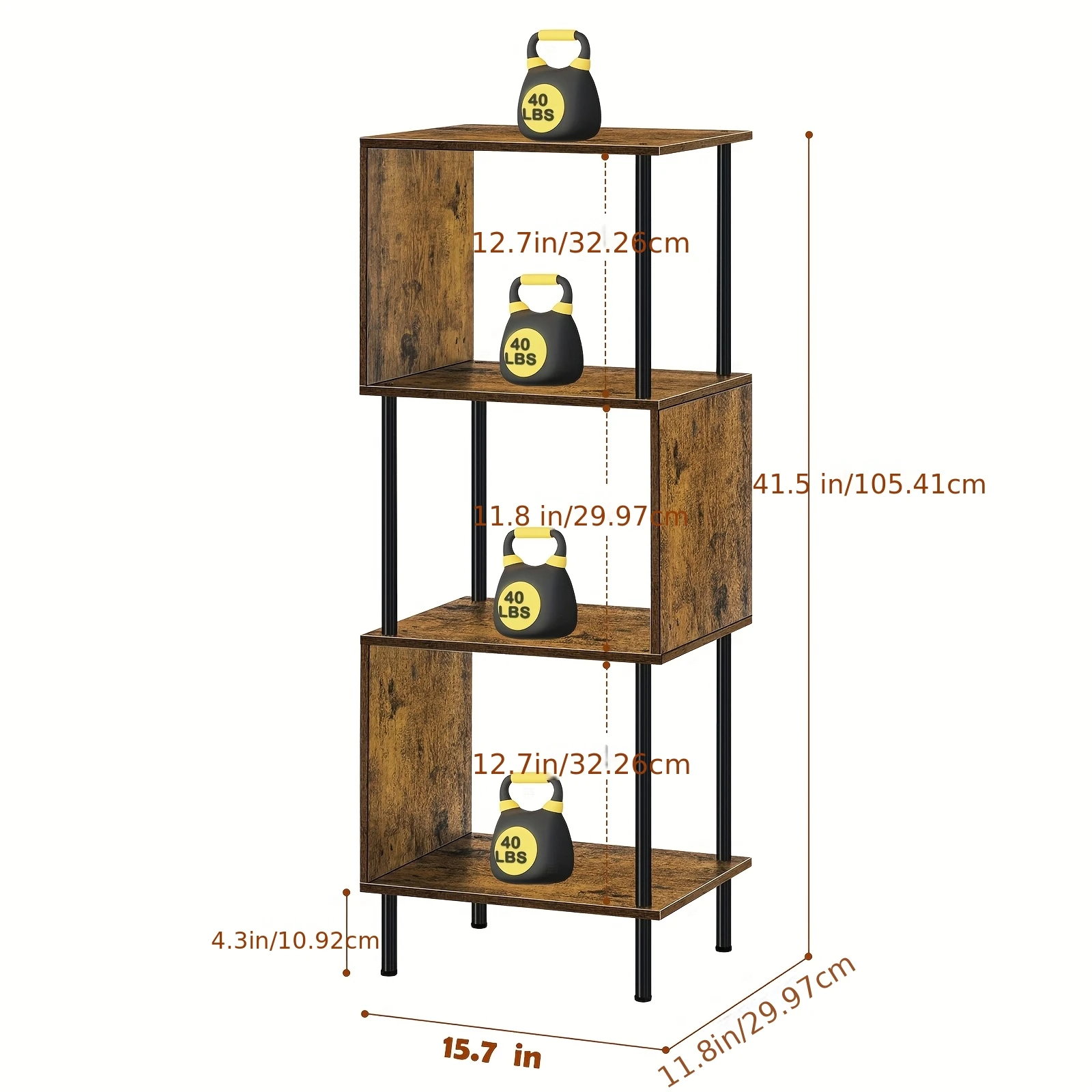 4-Level Book Storage, Slim S-Form Geometric Bookcase Side Table, Wooden Decorative Shelving, Contemporary Freestanding Display Book Shelves, Book Shelf Unit Suitable for Living Room, Bedroom, Home Office, Brown
4-Level Book Storage, Slim S-Form Geometric Bookcase Side Table, Wooden Decorative Shelving, Contemporary Freestanding Display Book Shelves, Book Shelf Unit Suitable for Living Room, Bedroom, Home Office, Brown