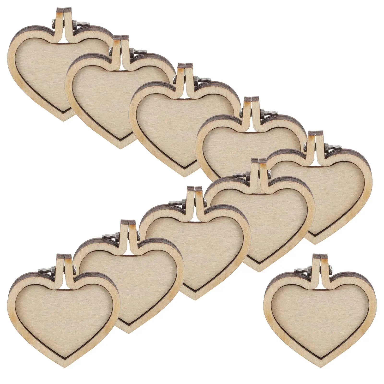 10 Pcs Mini Embroidery Hoops Pendant 4x4cm Heart Shaped Cut Wood DIY Craft Supplies Jewelry Making Accessories
10 Pcs Mini Embroidery Hoops Pendant 4x4cm Heart Shaped Cut Wood DIY Craft Supplies Jewelry Making Accessories