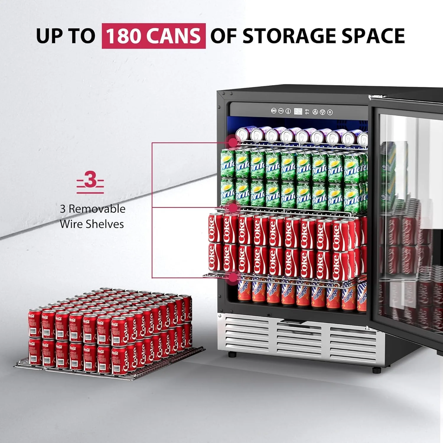 24 Inch 180 Can Beverage Cooler, Built-in Under Counter, Glass Door, Custom
24 Inch 180 Can Beverage Cooler, Built-in Under Counter, Glass Door, Custom
