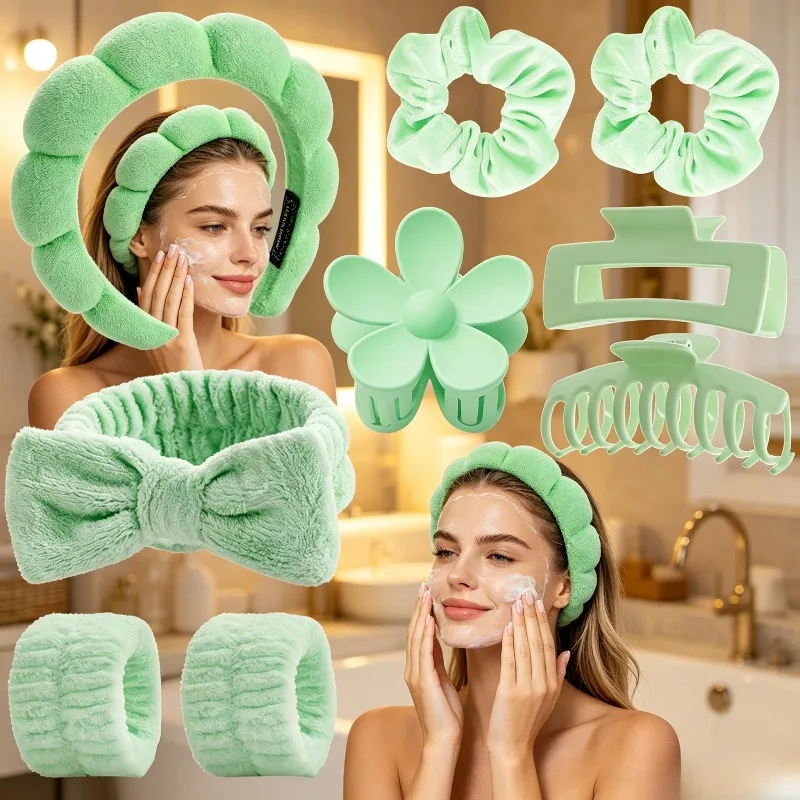 9 Piece Bath Headband Set Bowknot Hair Wrap Microfiber Wrist Towel Claw Clip for Women Face Cleansing and Shower Suit
9 Piece Bath Headband Set Bowknot Hair Wrap Microfiber Wrist Towel Claw Clip for Women Face Cleansing and Shower Suit