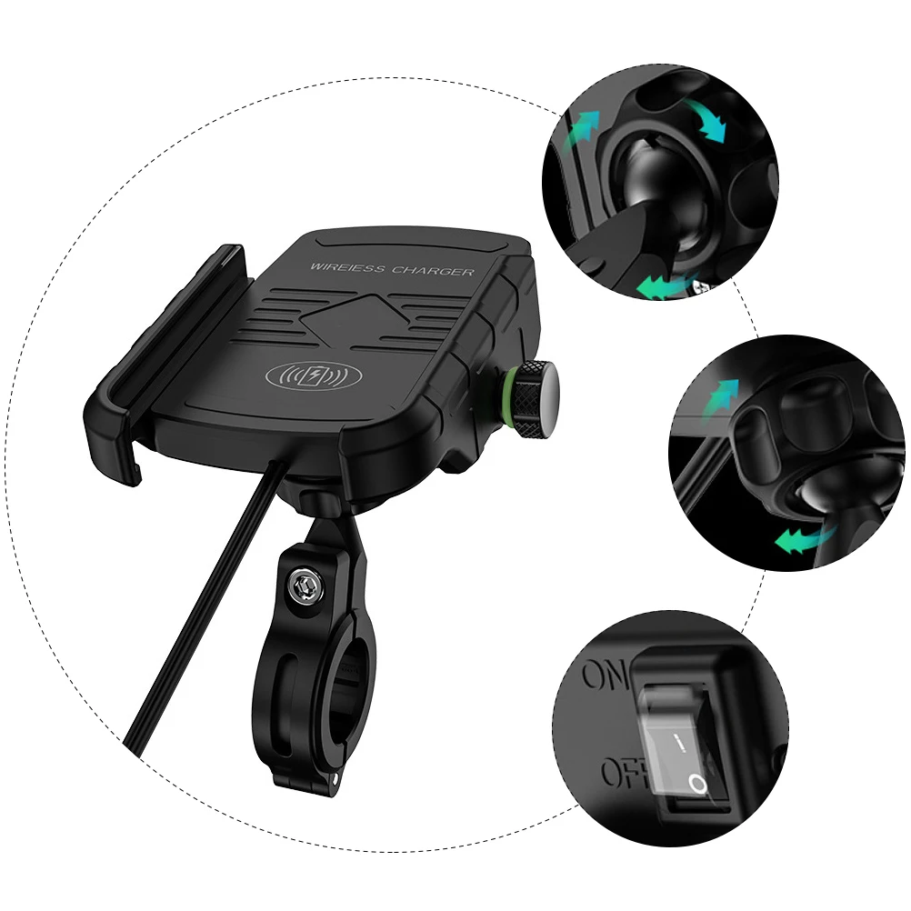 PA66 GF 15W DC Wireless Fast Charging Phone Holder for Bike Motorcycle Waterproof Cellphone Mount Large Coil Dual Design
PA66 GF 15W DC Wireless Fast Charging Phone Holder for Bike Motorcycle Waterproof Cellphone Mount Large Coil Dual Design