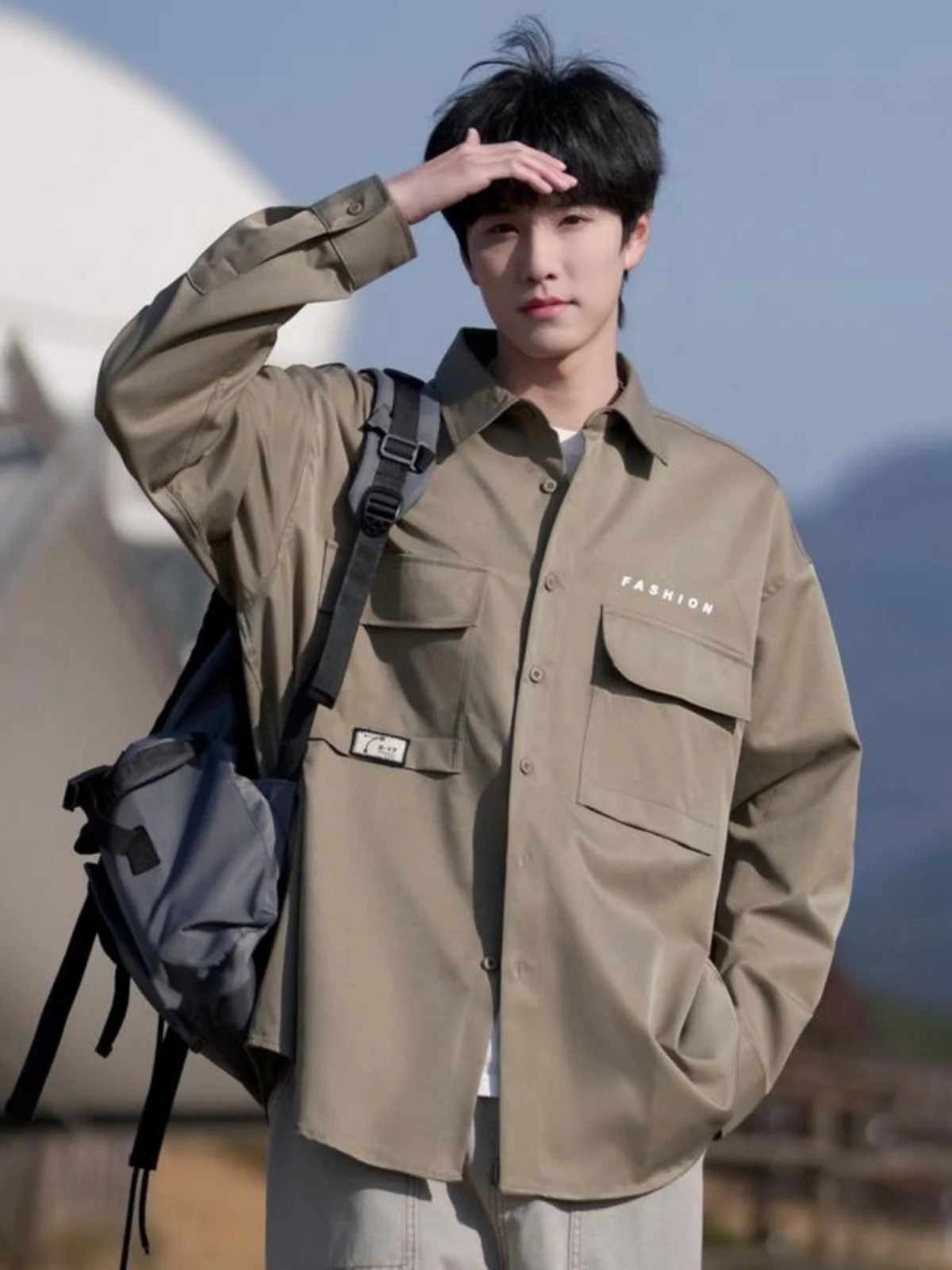 American Sle Long Sve irt Men's Loose Retro Haome Spring Double ket irt Youth Trendy Workwear Classic Collar
American Sle Long Sve irt Men's Loose Retro Haome Spring Double ket irt Youth Trendy Workwear Classic Collar