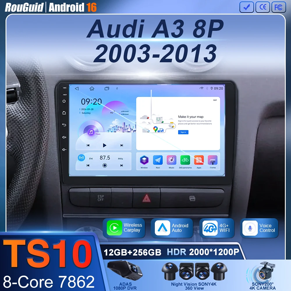 Android 16 For Audi A3 8P S3 RS3 2003 -2013 Auto Radio Multimedia Video Player Navigation Stereo GPS No 2din Touch Screen WIFI
Android 16 For Audi A3 8P S3 RS3 2003 -2013 Auto Radio Multimedia Video Player Navigation Stereo GPS No 2din Touch Screen WIFI