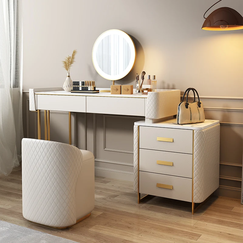 Modern rock slab faux leather storage cabinet makeup table Makeup vanity Dressing table dressers Toiletries bedroom furniture
Modern rock slab faux leather storage cabinet makeup table Makeup vanity Dressing table dressers Toiletries bedroom furniture
