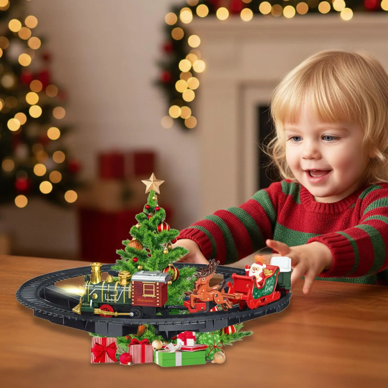 Рождественский поезд, перезаряжаемая рождественская игрушка с треком вокруг елки, набор электропоездов со светом и музыкой для детей в возрасте
Рождественский поезд, перезаряжаемая рождественская игрушка с треком вокруг елки, набор электропоездов со светом и музыкой для детей в возрасте