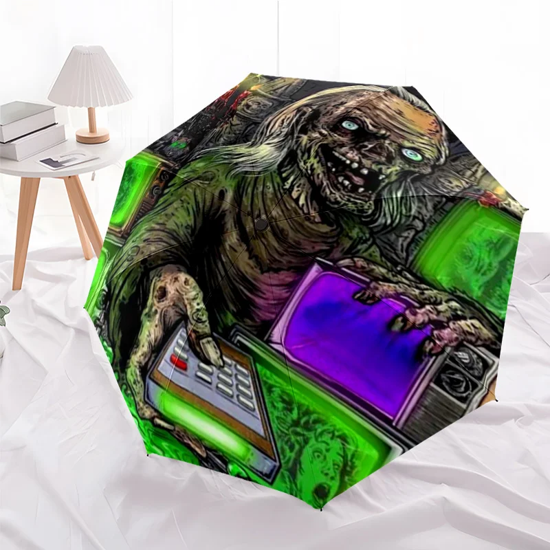 1pc Zombie-Themed Automatic Umbrella with Neon Green Glow & Iconic Horror Characters - 8-Rib Compact Folding Umbrella for s,,
1pc Zombie-Themed Automatic Umbrella with Neon Green Glow & Iconic Horror Characters - 8-Rib Compact Folding Umbrella for s,,