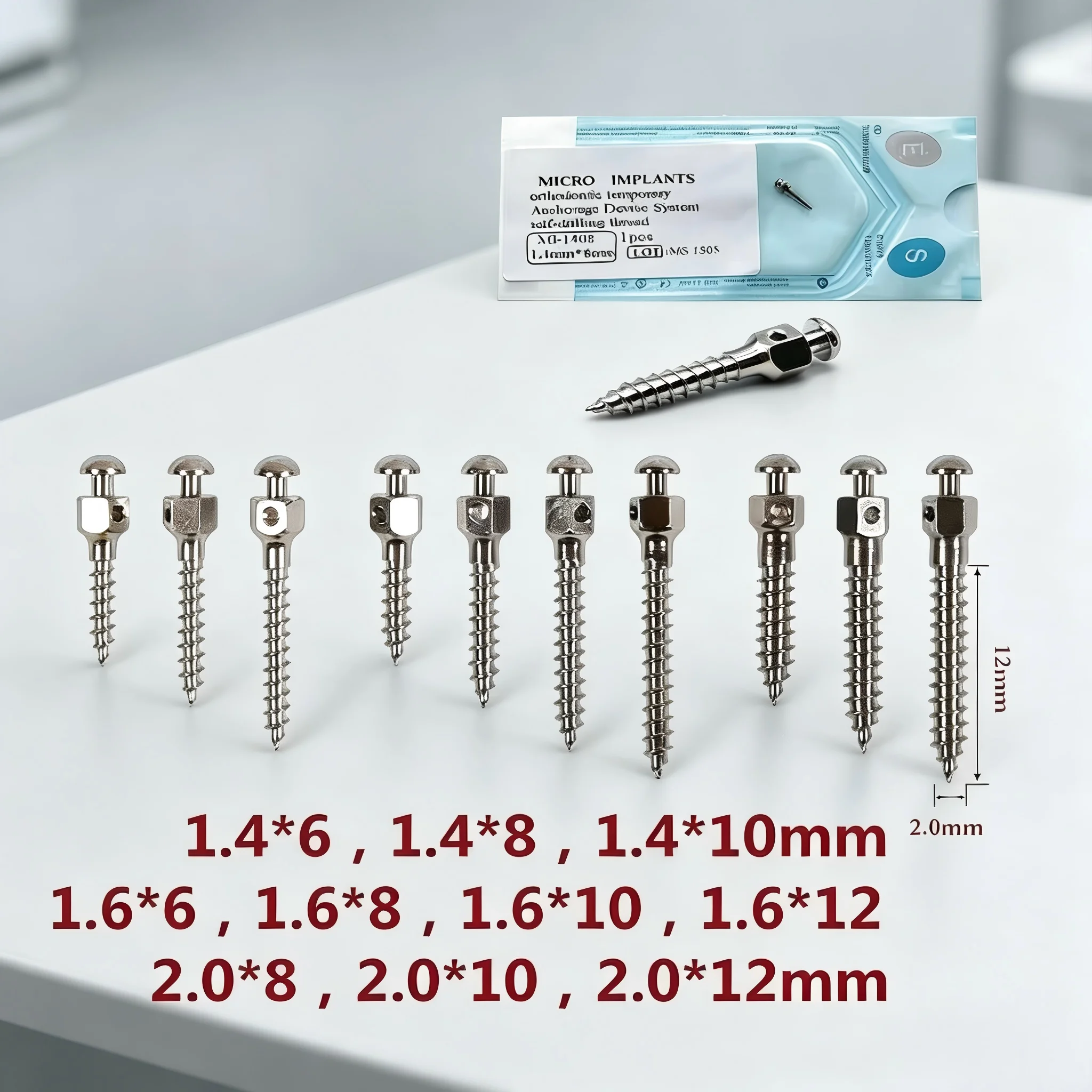 Orthodontic TADs 10Pcs Titanium Self-Drilling Mini Implant Screws – Micro Bone Anchorage System for Orthodontic Treatment
Orthodontic TADs 10Pcs Titanium Self-Drilling Mini Implant Screws – Micro Bone Anchorage System for Orthodontic Treatment
