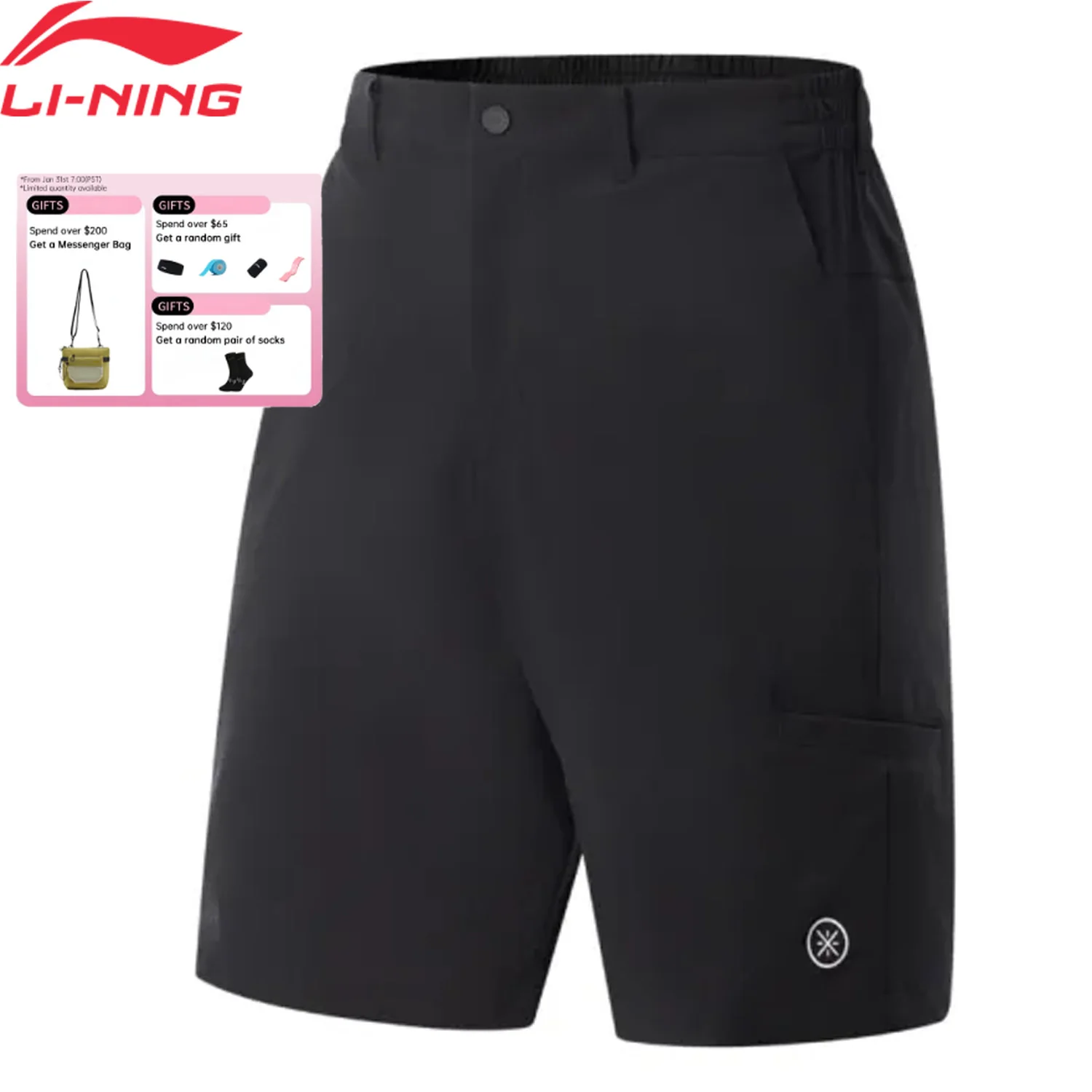Li-Ning Men's Wade Shorts AT DRY FREEZE 86%Polyamide 14%Elastane AT._UV-50+ Breathable LiNing Casual Athletic Pants AKSV561
Li-Ning Men's Wade Shorts AT DRY FREEZE 86%Polyamide 14%Elastane AT._UV-50+ Breathable LiNing Casual Athletic Pants AKSV561