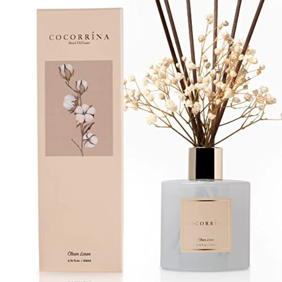 Reed Diffuser Set, Clean Linen 6.7 fl oz Scented Diffuser with Sticks Home Fragrance Reed Diffuser for Bathroom Shelf Decor
Reed Diffuser Set, Clean Linen 6.7 fl oz Scented Diffuser with Sticks Home Fragrance Reed Diffuser for Bathroom Shelf Decor