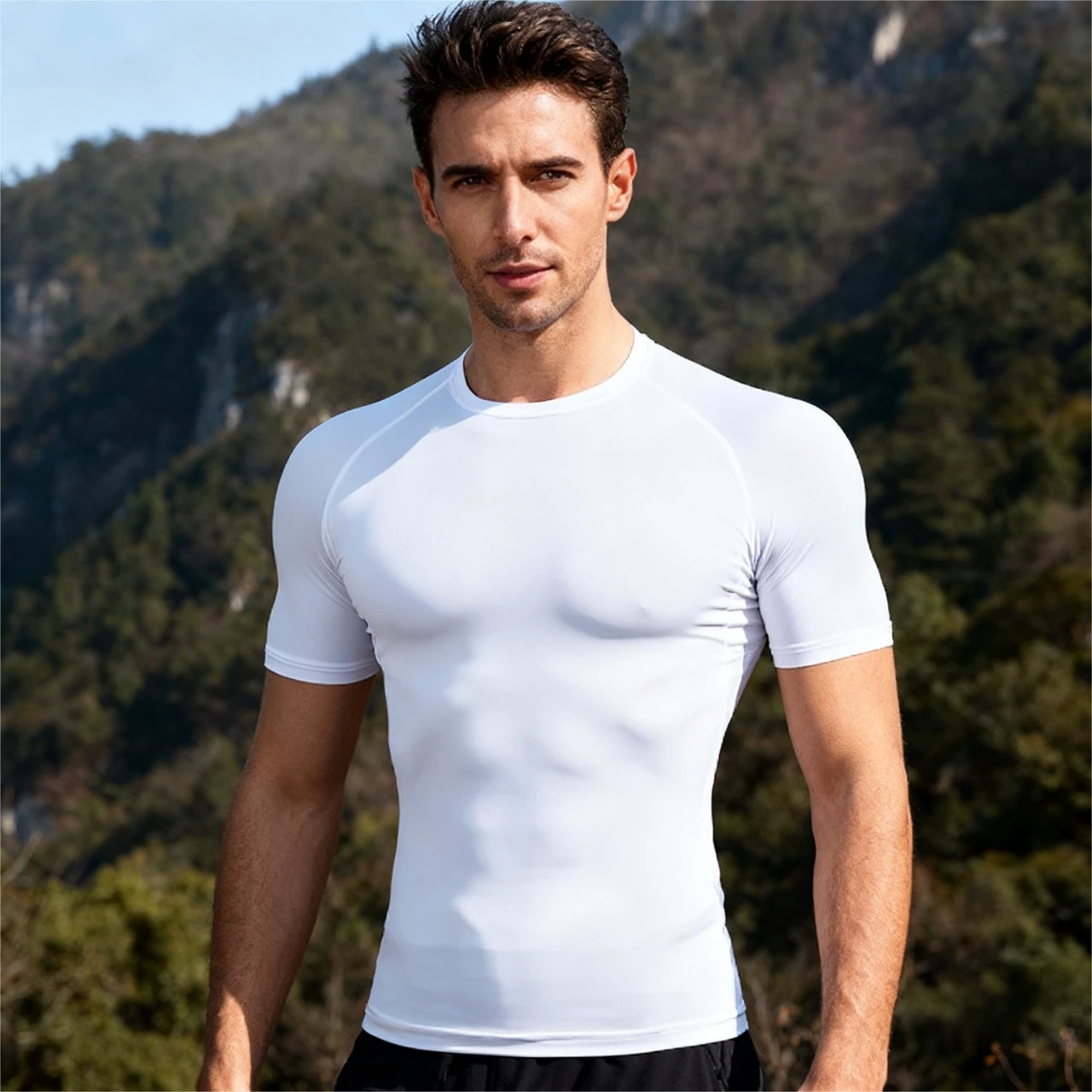 Мужская спортивная компрессионная рубашка для бодибилдинга, летняя футболка с круглым вырезом для тренажерного зала, фитнеса, быстросохнущая футболка для бега для мужчин, топы для тренировок
Мужская спортивная компрессионная рубашка для бодибилдинга, летняя футболка с круглым вырезом для тренажерного зала, фитнеса, быстросохнущая футболка для бега для мужчин, топы для тренировок