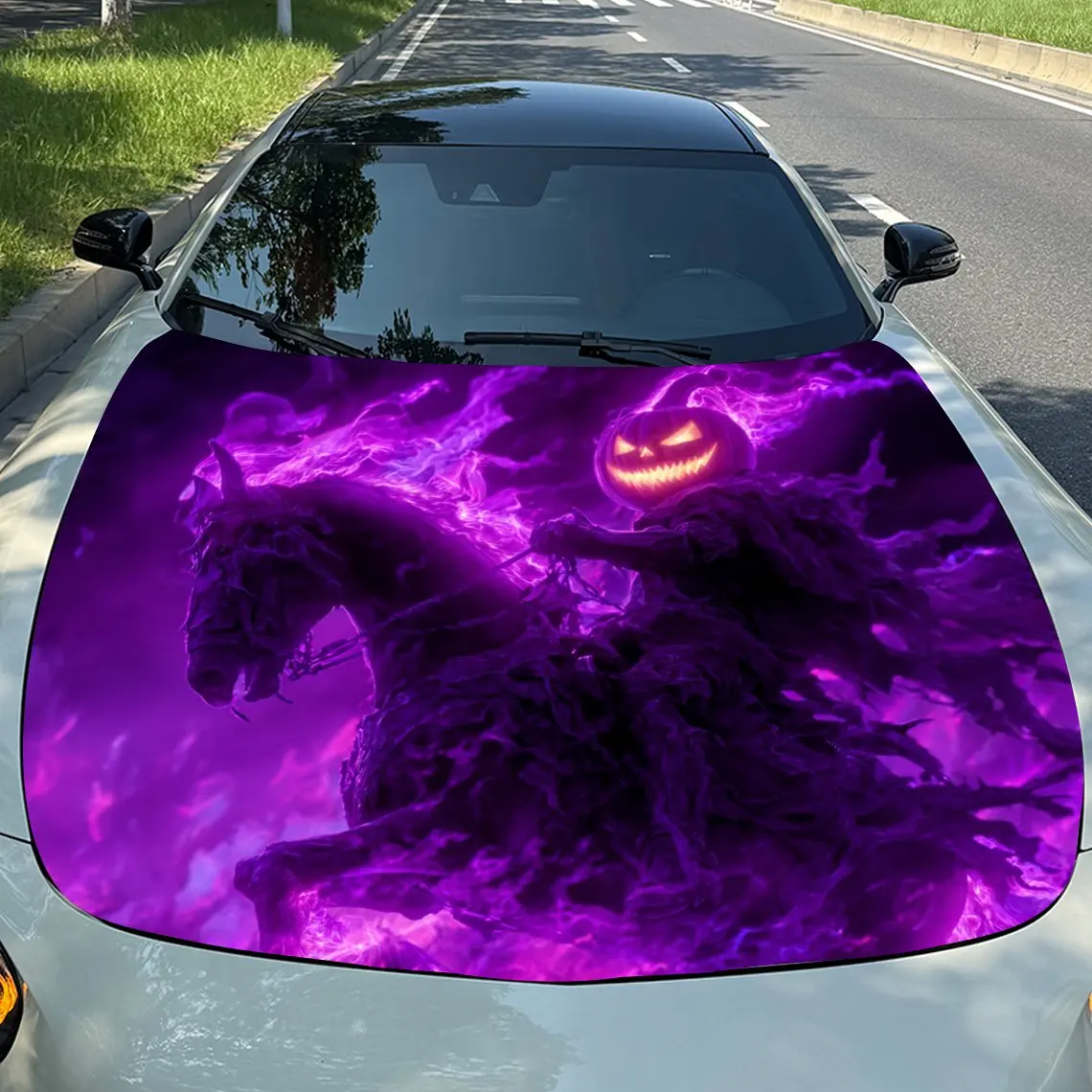 Halloween Horse Riding Pumpkin Skeleton Vinyl Film For Car Engine Hood, Waterproof PVC Sticker For Car Engine Hood, Self-adhesiv
Halloween Horse Riding Pumpkin Skeleton Vinyl Film For Car Engine Hood, Waterproof PVC Sticker For Car Engine Hood, Self-adhesiv