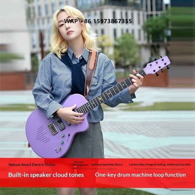 Natasha Nebula 6-String Smart Electric Guitar Built-in Sound Effect Carbon Fiber Matte Finish Beginner Model 22 Frets Active
Natasha Nebula 6-String Smart Electric Guitar Built-in Sound Effect Carbon Fiber Matte Finish Beginner Model 22 Frets Active