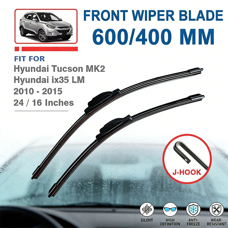 For Hyundai Tucson MK2 ix35 LM 2010-2015 Front Windscreen Wiper Blades - 24"+16" Windshield Replacement Car Window Parts 2014
For Hyundai Tucson MK2 ix35 LM 2010-2015 Front Windscreen Wiper Blades - 24"+16" Windshield Replacement Car Window Parts 2014