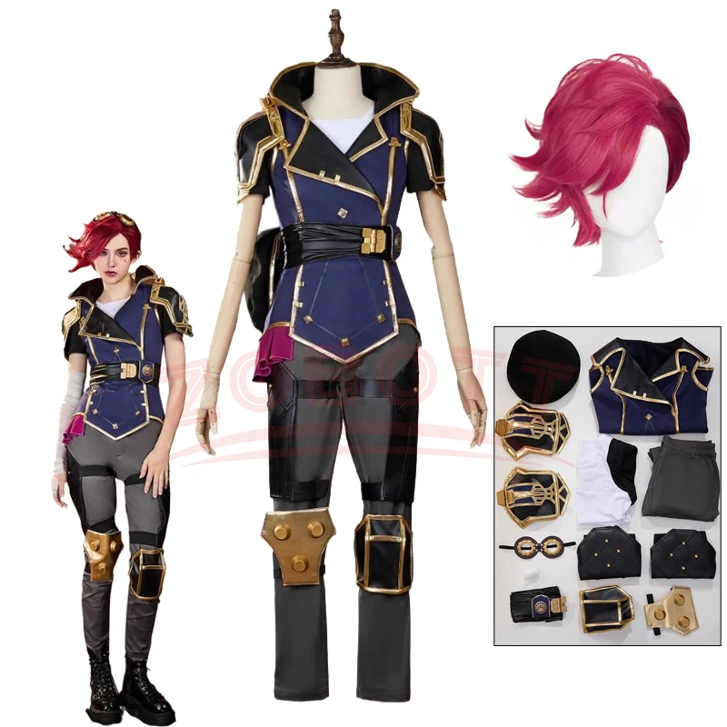 Game LOL Vi heroine Cosplay Arcane Season 2 costume Party Fashion Set and Accessories Props Men's and Women's Vi Uniform
Game LOL Vi heroine Cosplay Arcane Season 2 costume Party Fashion Set and Accessories Props Men's and Women's Vi Uniform