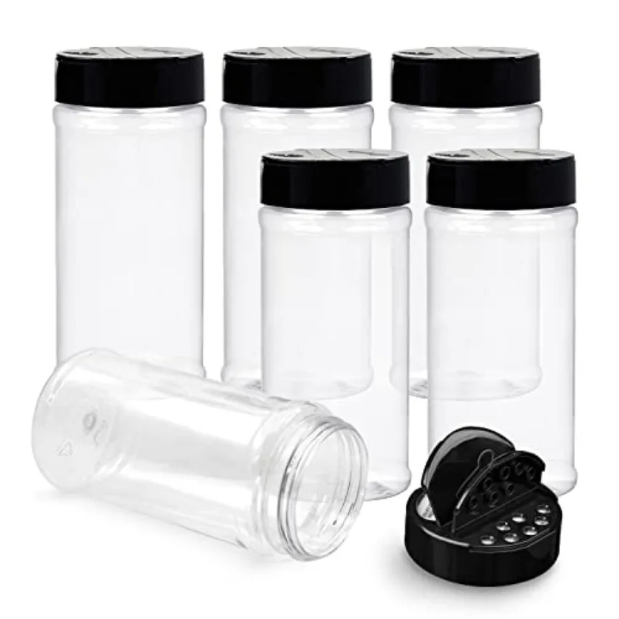 6 Pack 16 Oz Plastic Spice Jars with Black Cap, Clear and Safe Plastic Bottle Containers with Shaker Lids for Storing Spice, He
6 Pack 16 Oz Plastic Spice Jars with Black Cap, Clear and Safe Plastic Bottle Containers with Shaker Lids for Storing Spice, He
