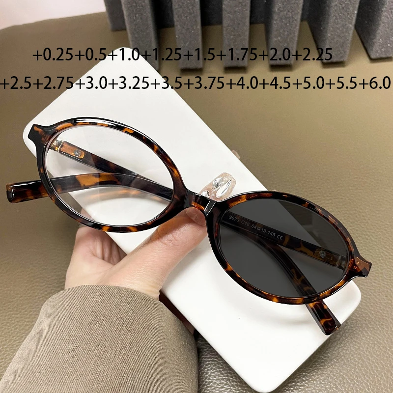 2025 Oval Leopard Photochromic Reading Glasses Women Small Frames Computer Eyeglasses Diopters +0.25 +0.5+1.75 +2.25 +5.5 +6.0
2025 Oval Leopard Photochromic Reading Glasses Women Small Frames Computer Eyeglasses Diopters +0.25 +0.5+1.75 +2.25 +5.5 +6.0