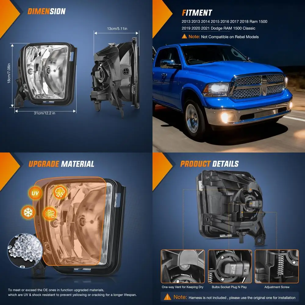 Классические противотуманные фары Dodge Ram 1500 и 2019-2021 2013-2018 гг., прозрачные линзы, гарантия 2 года
Классические противотуманные фары Dodge Ram 1500 и 2019-2021 2013-2018 гг., прозрачные линзы, гарантия 2 года
