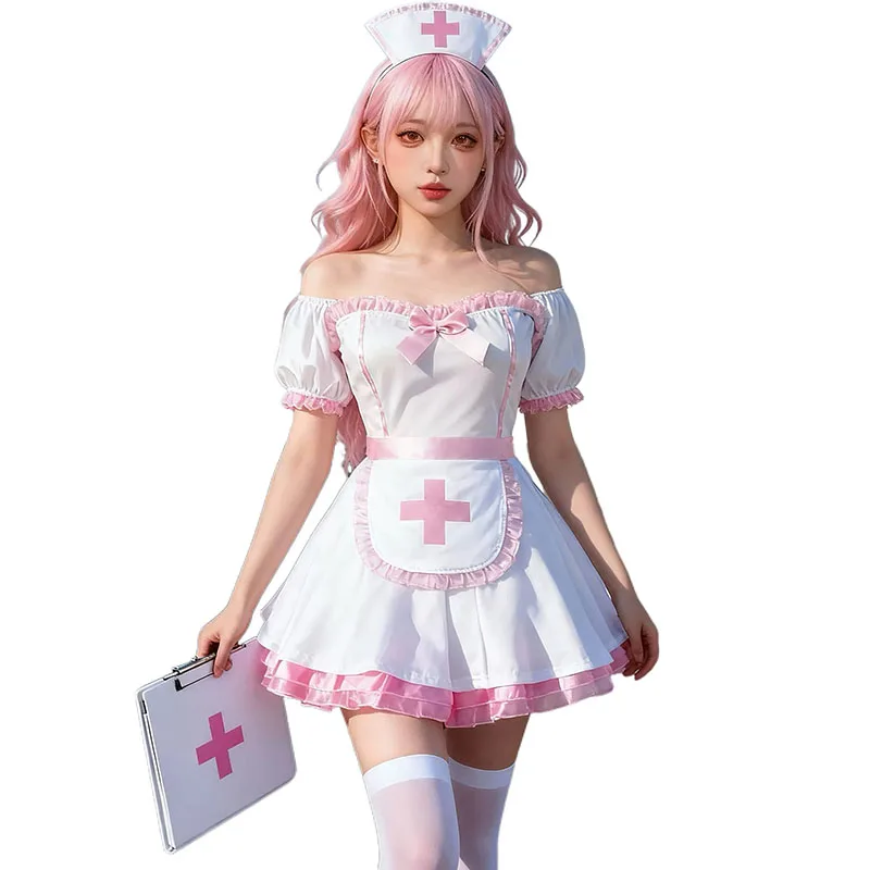New Anime Cute Nurse Cosplay Costume Pink White Lolita Maid Dress Suit Sweet Beauty Princesa Role Playing Makeup Themed Party
New Anime Cute Nurse Cosplay Costume Pink White Lolita Maid Dress Suit Sweet Beauty Princesa Role Playing Makeup Themed Party