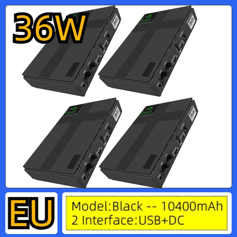 10400mAh DC UPS Battery Backup 5V 9V 12V 2A 15V 24V 1A Output Uninterruptible Power Supply 85‑265V UPS Battery Backup EU Plug
10400mAh DC UPS Battery Backup 5V 9V 12V 2A 15V 24V 1A Output Uninterruptible Power Supply 85‑265V UPS Battery Backup EU Plug