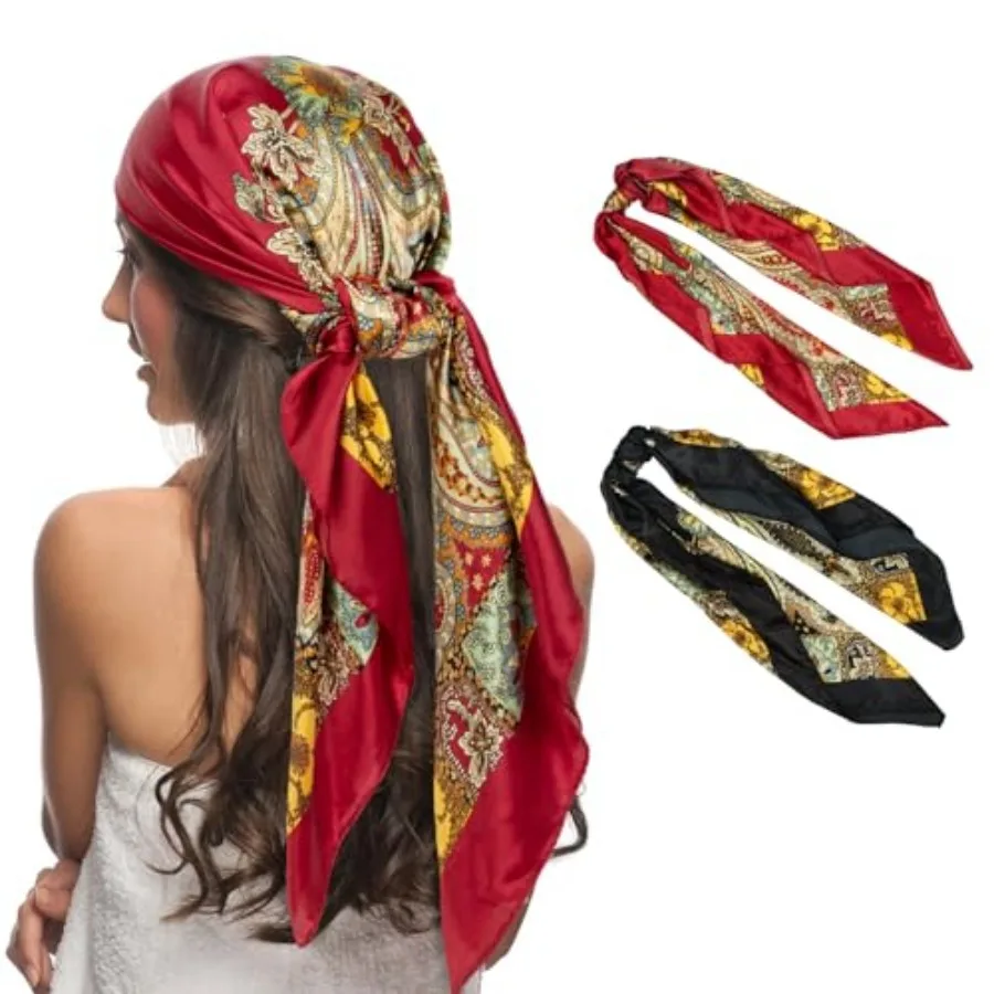 35" Head Scarf for Women, Pirate Costume Accessories Silk Red Bandana for Hair Wrapping and Sleeping
35" Head Scarf for Women, Pirate Costume Accessories Silk Red Bandana for Hair Wrapping and Sleeping