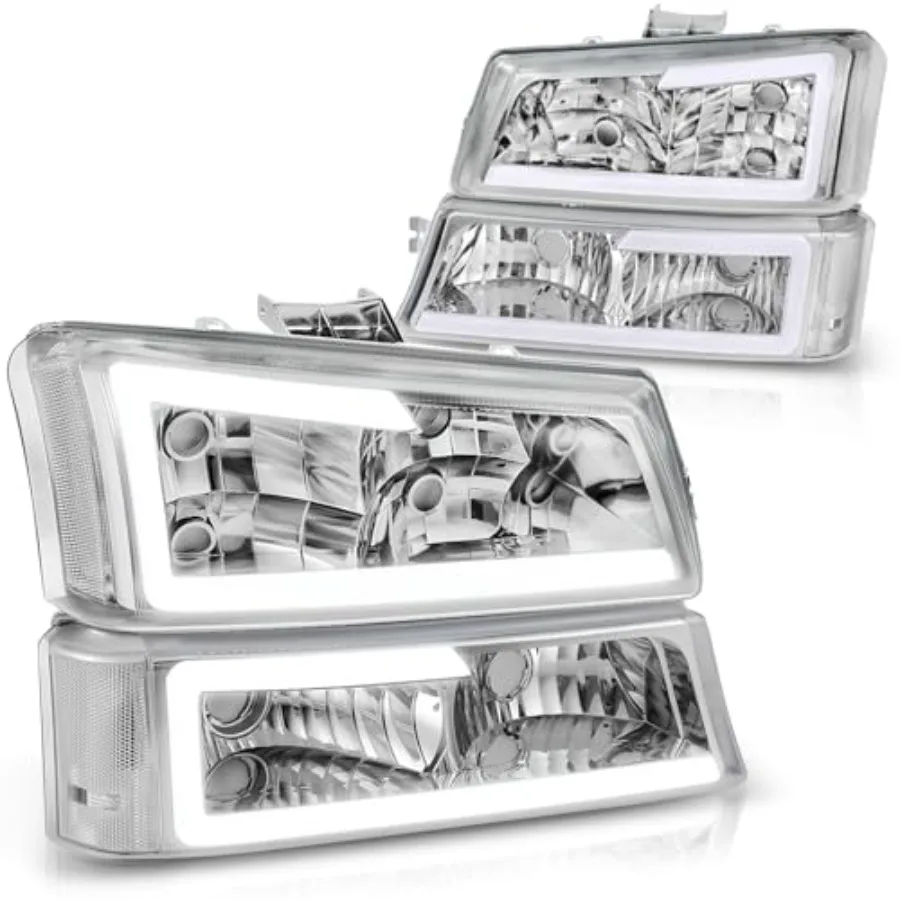 Комплект из 4 светодиодных фар DRL для Chevrolet Silverado Avalanche 1500 2500 3500 03-06/Classic 07, хромированный корпус с прозрачными линзами
Комплект из 4 светодиодных фар DRL для Chevrolet Silverado Avalanche 1500 2500 3500 03-06/Classic 07, хромированный корпус с прозрачными линзами