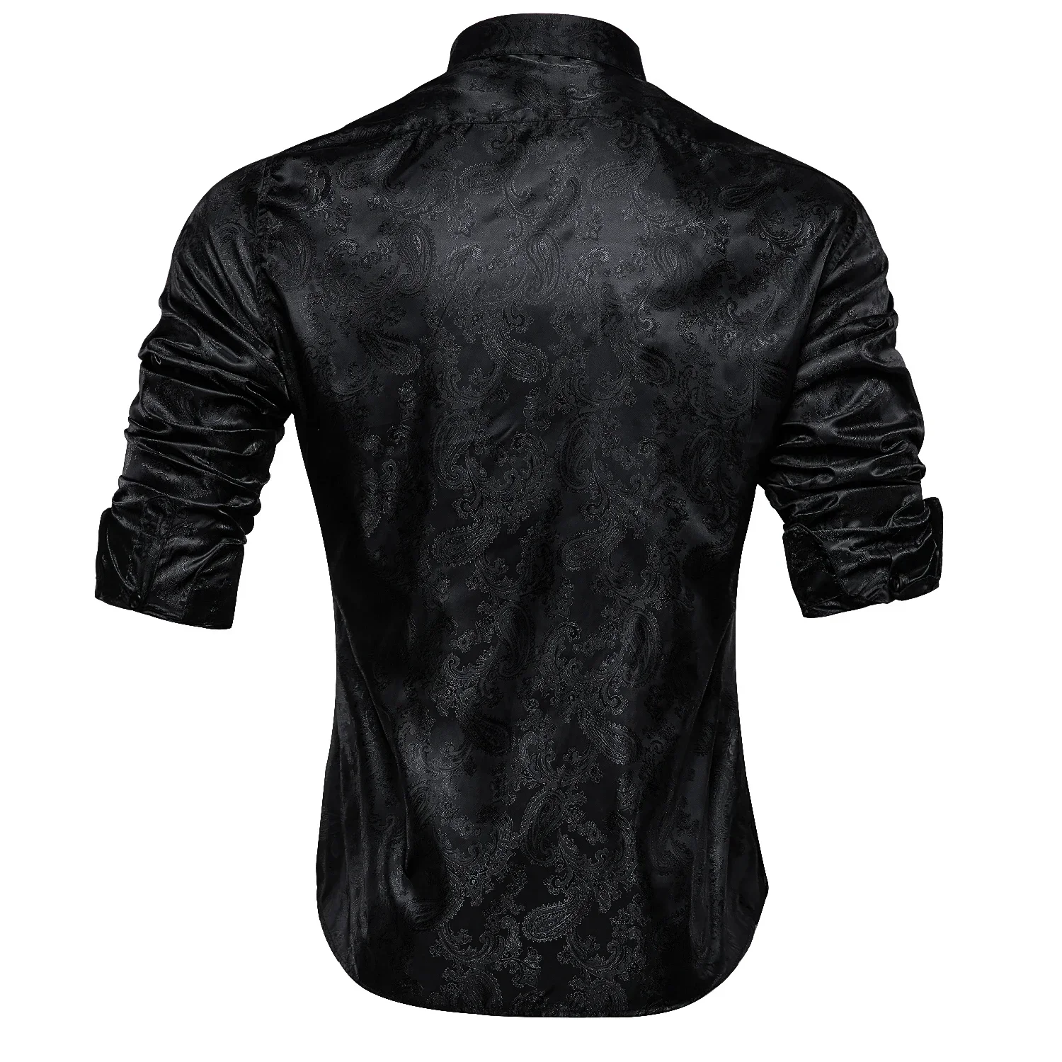 Black Silk Mens Shirts Lapel Long Sleeve Jacquard Paisley Male Outerwear Summer Hawaii Casual Male Shirt Business
Black Silk Mens Shirts Lapel Long Sleeve Jacquard Paisley Male Outerwear Summer Hawaii Casual Male Shirt Business