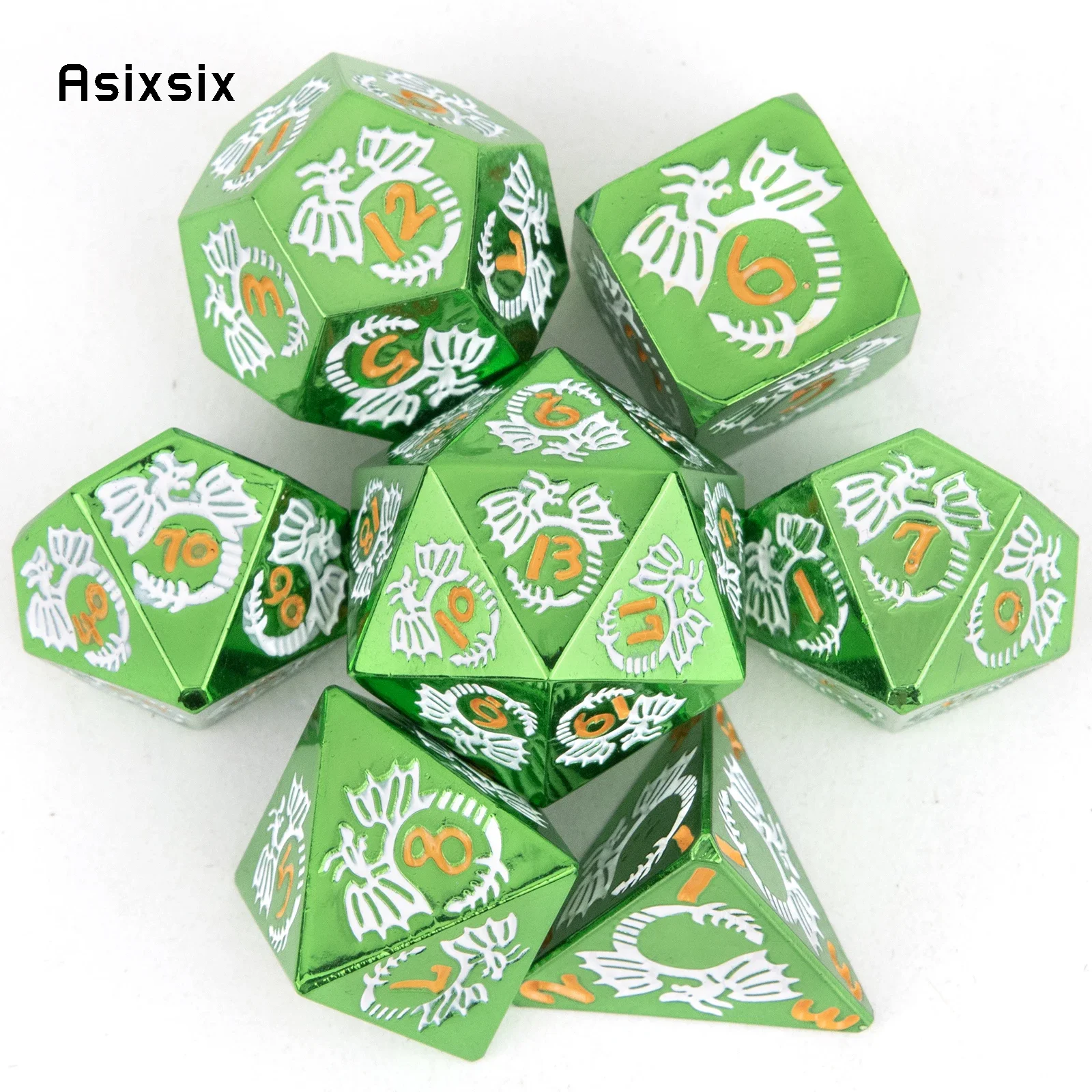 Набор из 7 металлических многогранных кубиков «Зеленый Дракон», подходящий для ролевых игр, карточных игр и в качестве подарка
Набор из 7 металлических многогранных кубиков «Зеленый Дракон», подходящий для ролевых игр, карточных игр и в качестве подарка