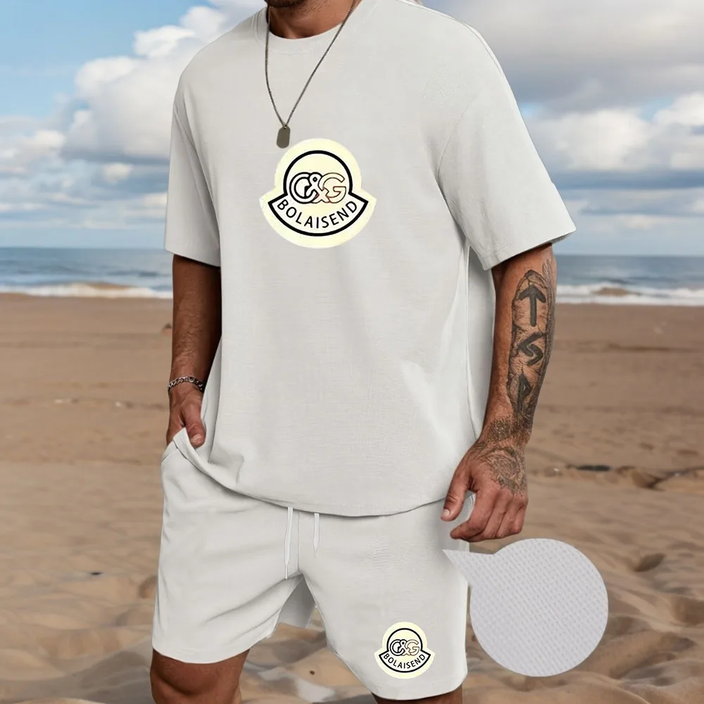 Summer Men's Quick Drying Casual Short Sleeved T-shirt and Shorts Set, Urban Street Fashion Running Sports Two-piece Set
Summer Men's Quick Drying Casual Short Sleeved T-shirt and Shorts Set, Urban Street Fashion Running Sports Two-piece Set