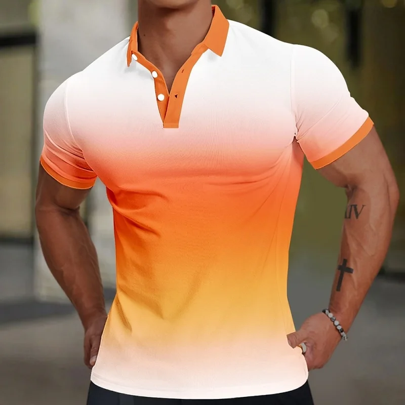 3D Printed Gradient Polo Shirt For Men Colorful Pattern Short Sleeves Outdoor Summer Street Lapel T-Shirt Button Loose Tees Tops
3D Printed Gradient Polo Shirt For Men Colorful Pattern Short Sleeves Outdoor Summer Street Lapel T-Shirt Button Loose Tees Tops