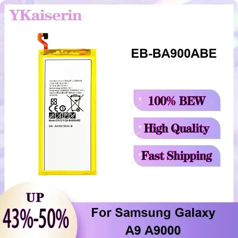 For Samsung Galaxy A9 A9000 EB-BA900ABE Mobile Phone Battery Reliable Power 4000mAh
For Samsung Galaxy A9 A9000 EB-BA900ABE Mobile Phone Battery Reliable Power 4000mAh