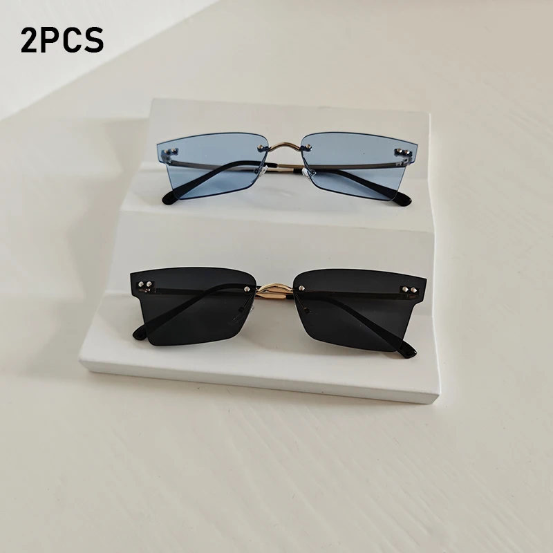 2 Pairs Per Set Rimless Rectangle Sunglasses For Men Women Fashion Summer Outdoor Sun Glasses Unisex Party Wedding Accessory
2 Pairs Per Set Rimless Rectangle Sunglasses For Men Women Fashion Summer Outdoor Sun Glasses Unisex Party Wedding Accessory