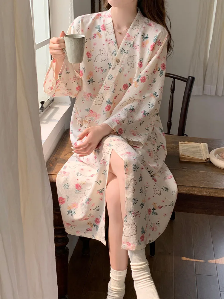 Women's Cotton Kimono Sle Spwear Sweet Cute Spring Summer Belted Home Clothes Tee-Quarter Sve Nightgown Robe
Women's Cotton Kimono Sle Spwear Sweet Cute Spring Summer Belted Home Clothes Tee-Quarter Sve Nightgown Robe