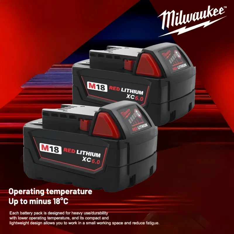 Original M18 Milwaukee 18V 6000mAH Replacement For Milwaukee M18B5 XC Li-ion battery 48-11-1815 48-11-1850 2604-22 2604-20
Original M18 Milwaukee 18V 6000mAH Replacement For Milwaukee M18B5 XC Li-ion battery 48-11-1815 48-11-1850 2604-22 2604-20