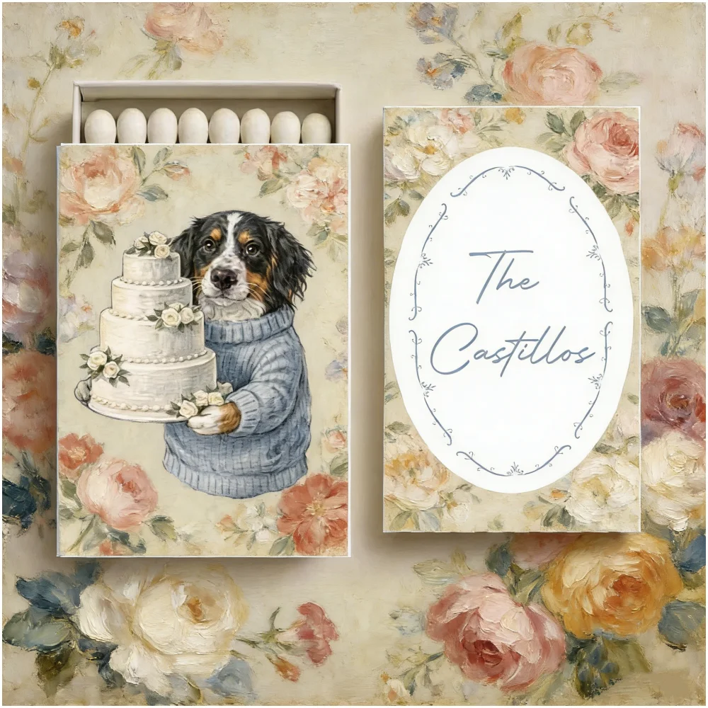 Custom Sketched Pet Dog Matchboxes Wedding Cake Design Personalized Party Favors
Custom Sketched Pet Dog Matchboxes Wedding Cake Design Personalized Party Favors