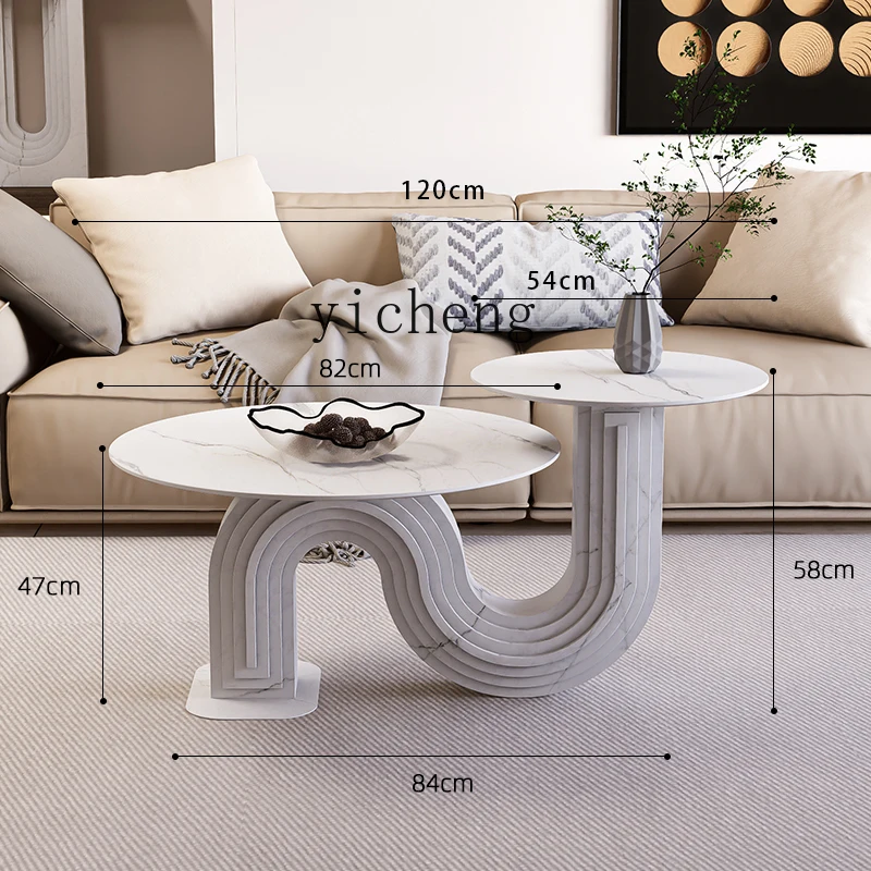 ZK light luxury rock slab coffee table high artistic sense living room round balcony creative high and low corner table
ZK light luxury rock slab coffee table high artistic sense living room round balcony creative high and low corner table