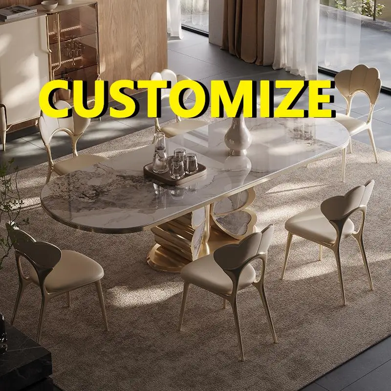 Any Size Custom Luxury Gold Plated Stainless Steel Base Natural Marble Dining Table Corrosion Multi Stone Home Dining Furniture
Any Size Custom Luxury Gold Plated Stainless Steel Base Natural Marble Dining Table Corrosion Multi Stone Home Dining Furniture