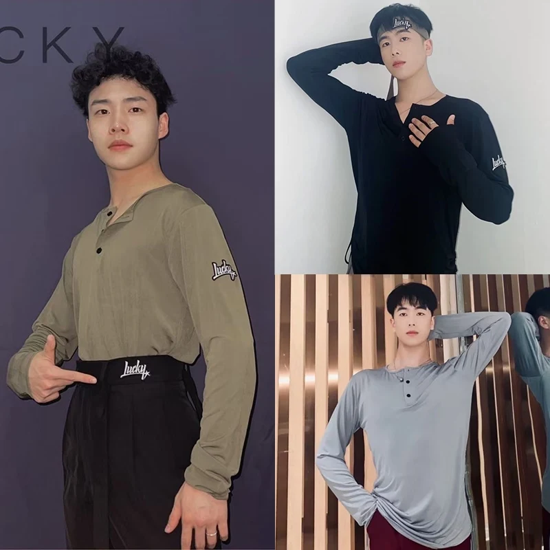 Men Latin Dance Clothes Loose Long Sleeves Tops Pants Male Adult Cha Cha Rumba Salsa Ballroom Dance Practice Clothing DNV21825
Men Latin Dance Clothes Loose Long Sleeves Tops Pants Male Adult Cha Cha Rumba Salsa Ballroom Dance Practice Clothing DNV21825