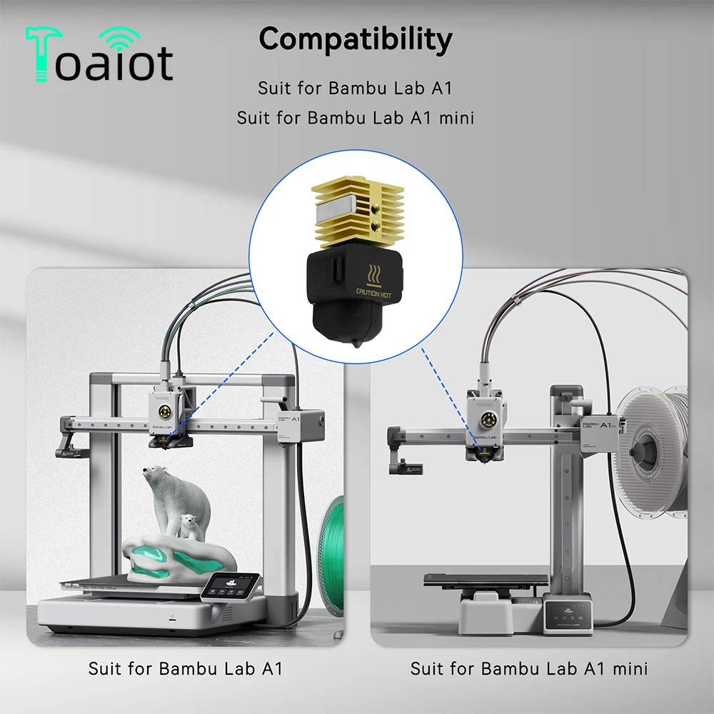 Toaiot для Bambu Lab A1/A1 Mini, обновленный комплект Hotend, 0,4 мм, высокая термостойкость для Bambu Lab A1, часть 3D-принтера
Toaiot для Bambu Lab A1/A1 Mini, обновленный комплект Hotend, 0,4 мм, высокая термостойкость для Bambu Lab A1, часть 3D-принтера
